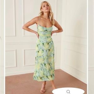 Lake Como Satin Midi Dress | Size XS